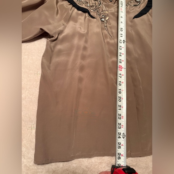 Vintage Joseph Ho 100% Silk Blouse Embellished Western Boho Top Women’s Size 10 - Picture 6 of 15